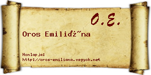 Oros Emiliána névjegykártya